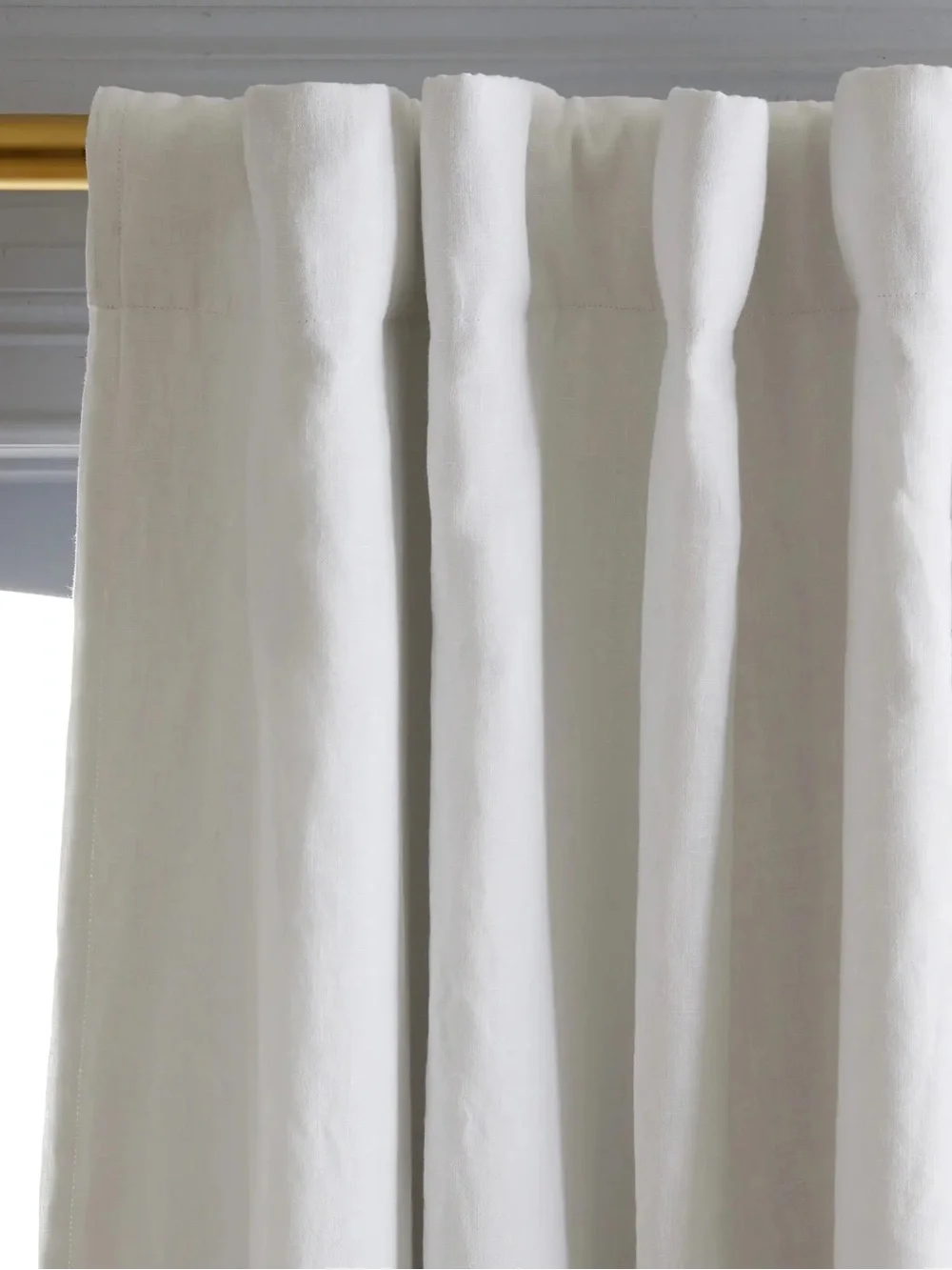NWOT QUINCE Set Of 2 48x84 European Linen Blackout Curtains White 9373